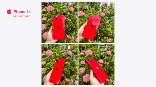 Màu đỏ tươi tắn kết hợp với phần lưng phủ bóng càng làm chiếc iPhone 14 màu Đỏ trở nên sáng và nổi bật hơn bao giờ hết khi ở ngoài trời